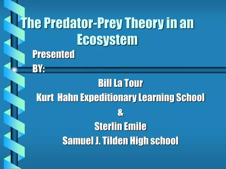 the predator prey theory in an ecosystem