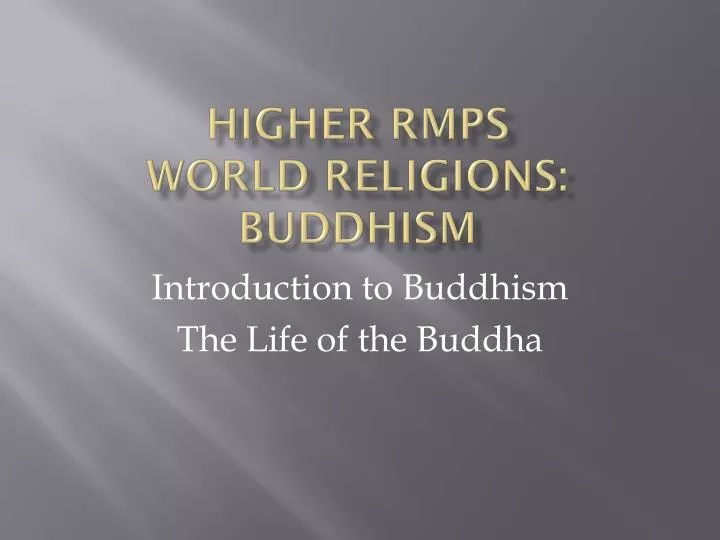 higher rmps world religions buddhism