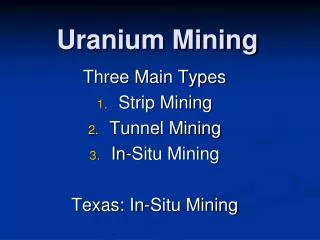 Uranium Mining
