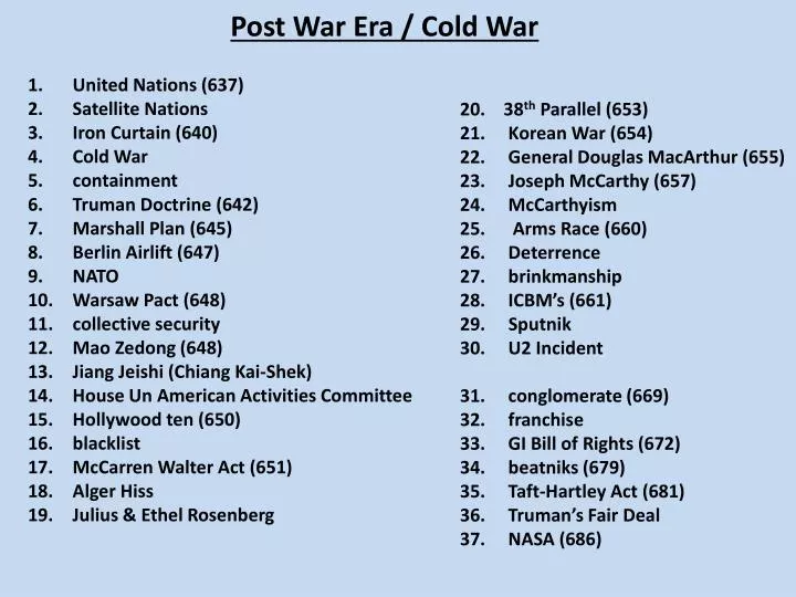 post war era cold war