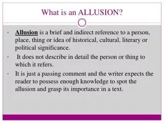 What is an ALLUSION?