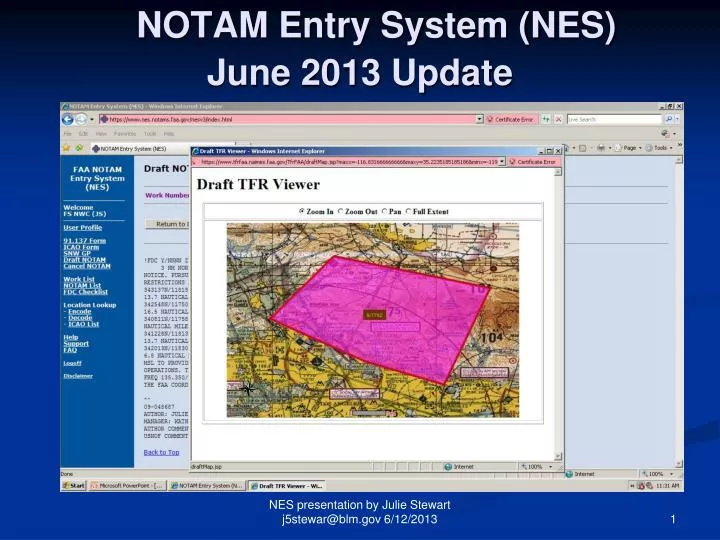 notam entry system nes june 2013 update