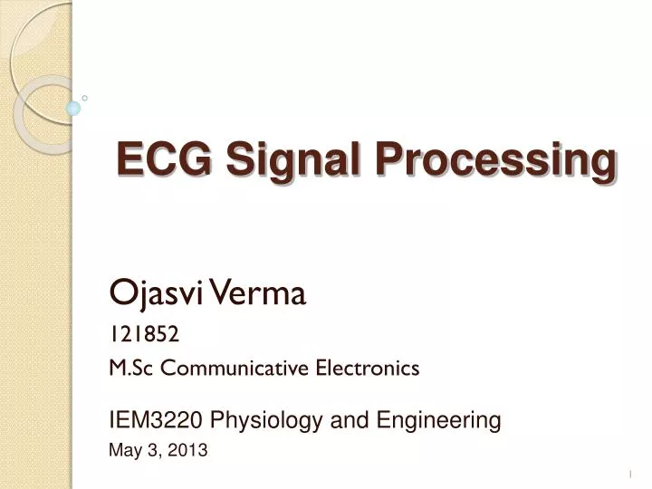 ecg signal processing