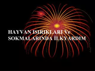 hayvan isiriklari ve sokmalarinda lkyardim