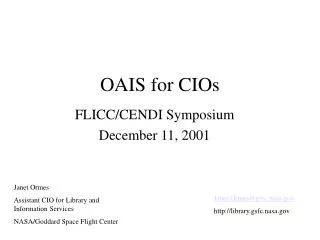 OAIS for CIOs