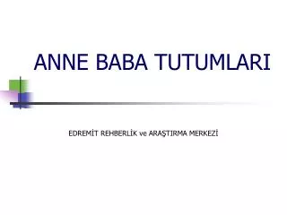 ANNE BABA TUTUMLARI