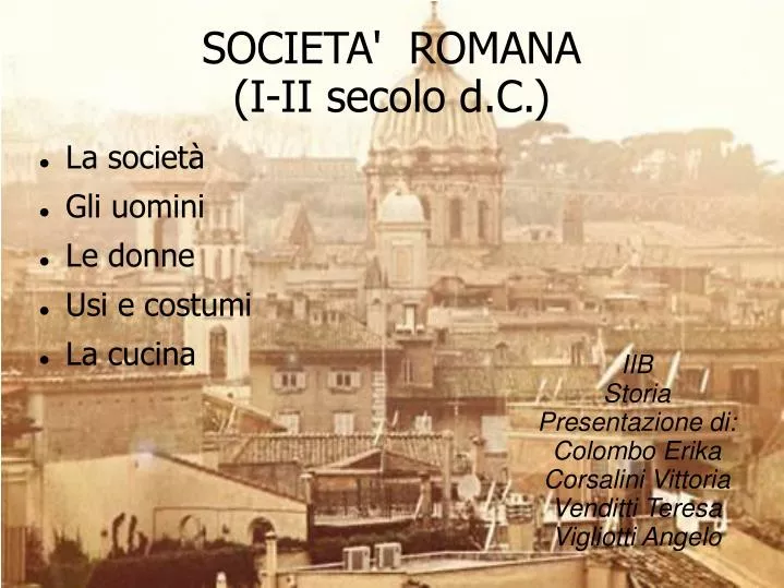 societa romana i ii secolo d c