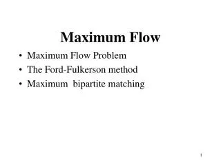 Maximum Flow