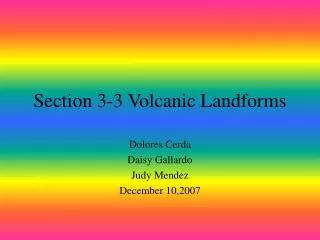 Section 3-3 Volcanic Landforms