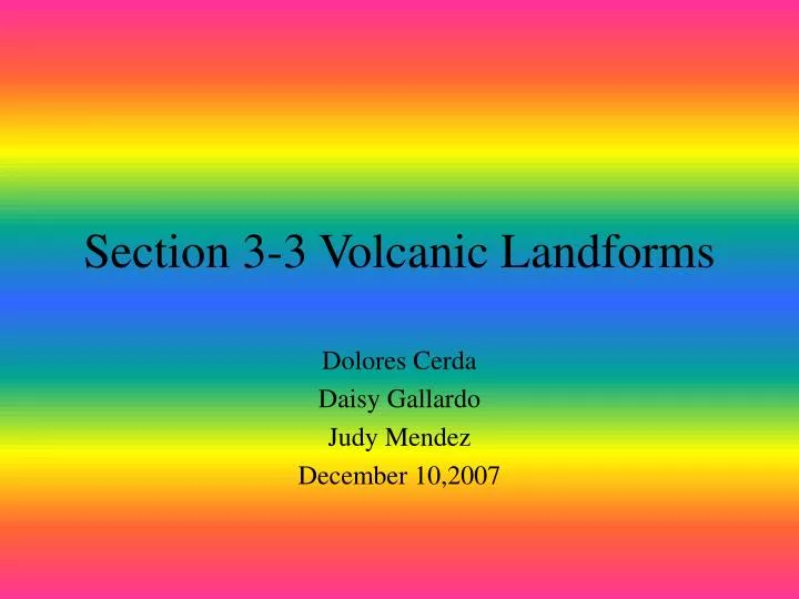 section 3 3 volcanic landforms