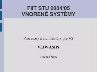 procesory a architekt ry pre vs vliw asips