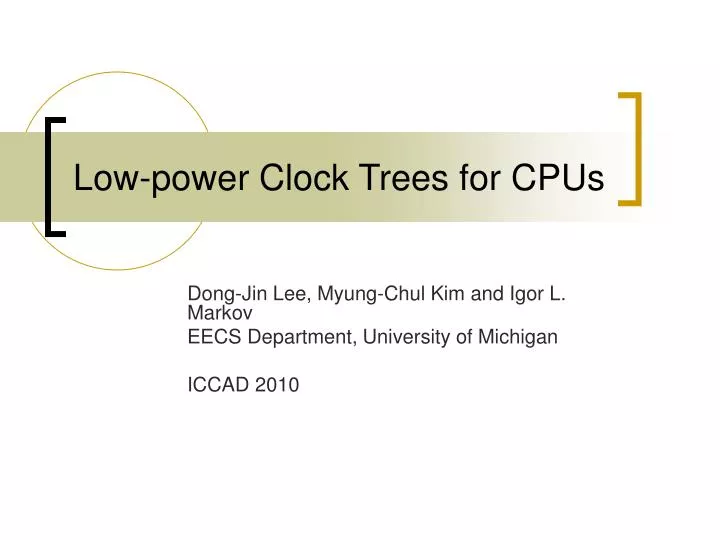 low power clock trees for cpus