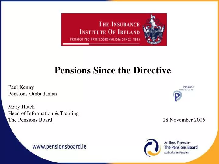 pensions since the directive