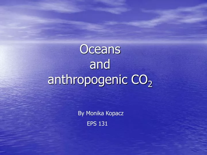 oceans and anthropogenic co 2