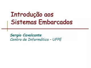 introdu o aos sistemas embarcados