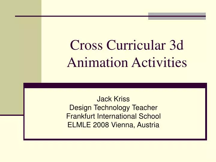 cross curricular 3d animation activities