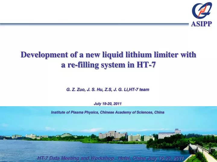development of a new liquid lithium limiter with a re filling system in ht 7
