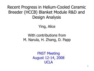 Recent Progress in Helium-Cooled Ceramic Breeder (HCCB) Blanket Module R&amp;D and Design Analysis