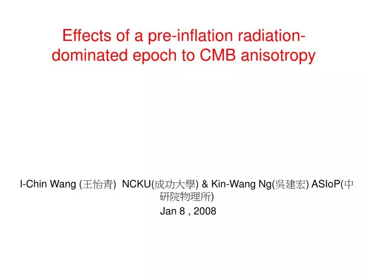 effects of a pre inflation radiation dominated epoch to cmb anisotropy