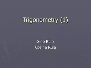 Trigonometry (1)