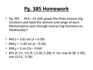 Pg. 385 Homework