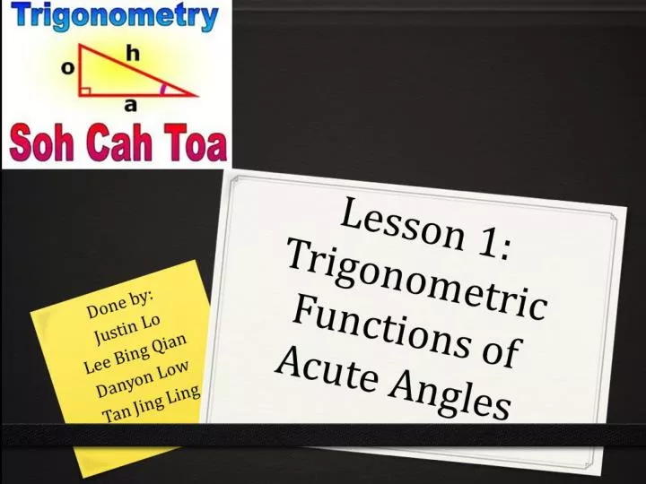 lesson 1 trigonometric functions of acute angles