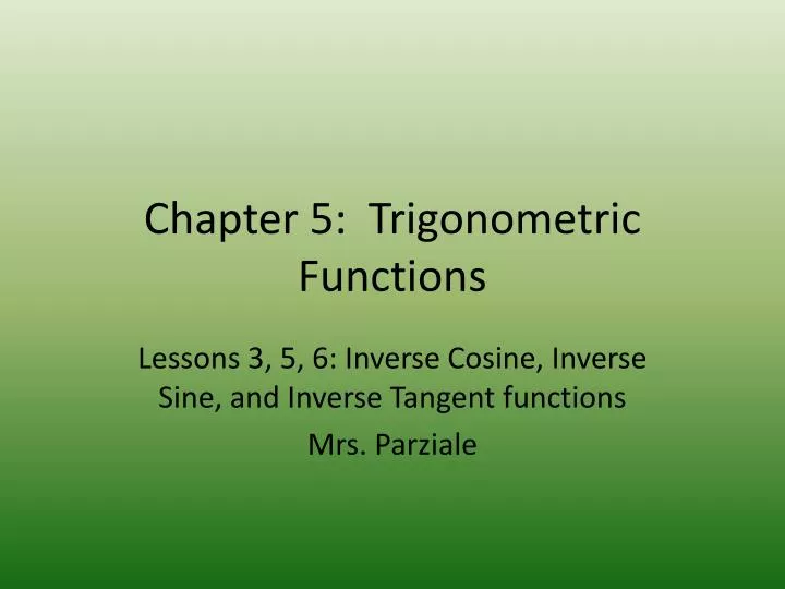 chapter 5 trigonometric functions