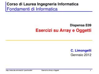 corso di laurea ingegneria informatica fondamenti di informatica