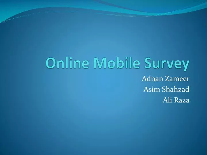 online mobile survey