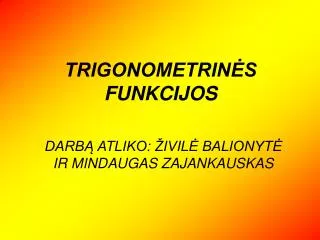 trigonometrin s funkcijos