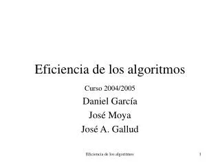 eficiencia de los algoritmos