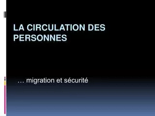 migration et s curit