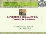 IL PERCORSO DI QUALITA’ DEL COMUNE DI RAVENNA - slide 1