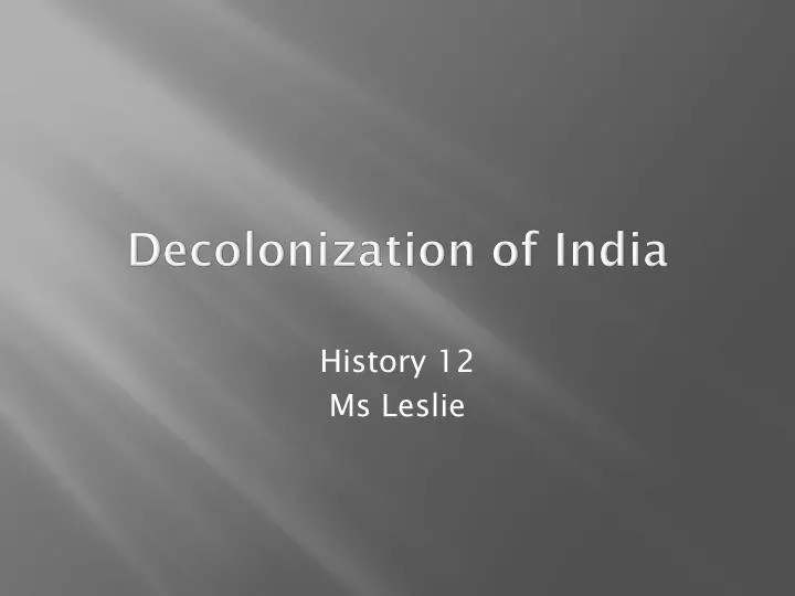 decolonization of india