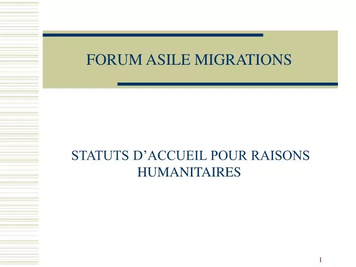 forum asile migrations