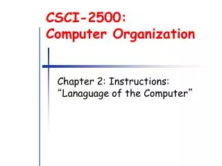 CSCI-2500: Computer Organization