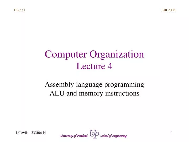 computer organization lecture 4