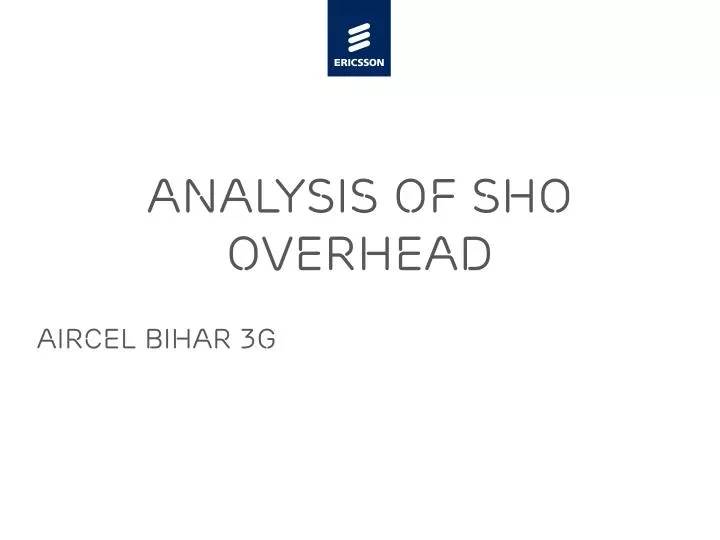 analysis of sho overhead