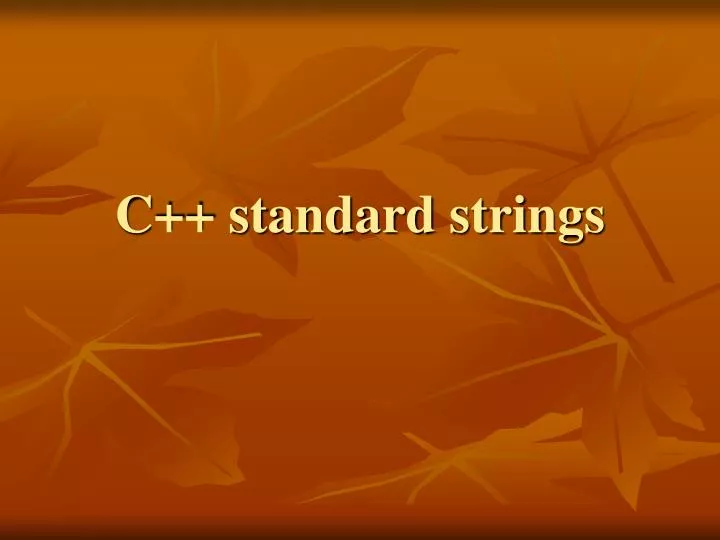 c standard strings