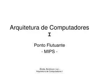 arquitetura de computadores i