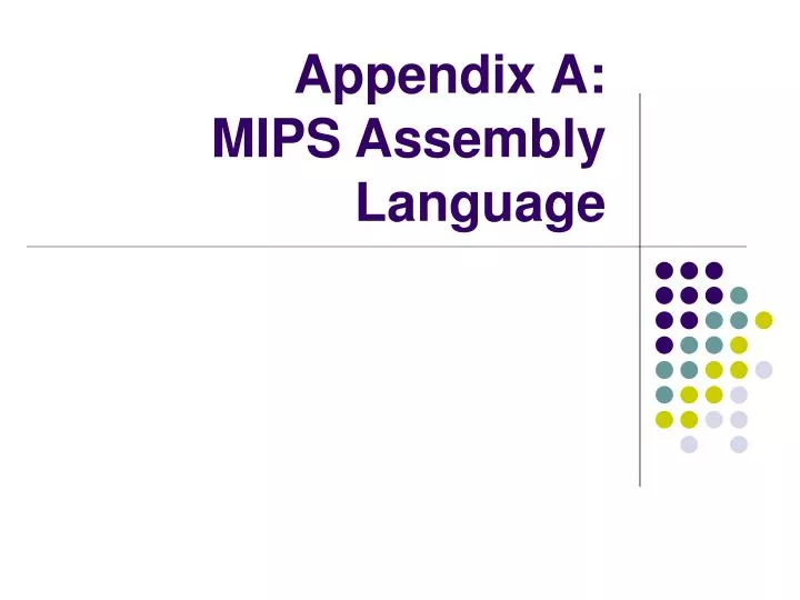 appendix a mips assembly language