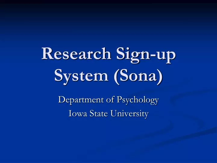 research sign up system sona