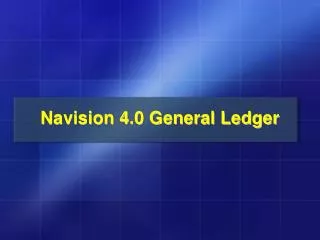 Navision 4.0 General Ledger