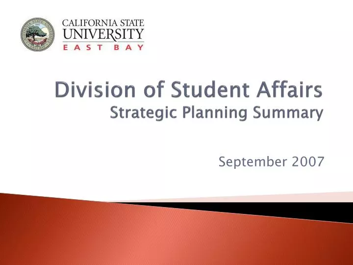 division of student affairs strategic planning summary