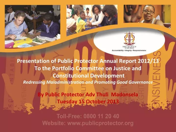 by public protector adv thuli m adonsela tuesday 15 october 2013