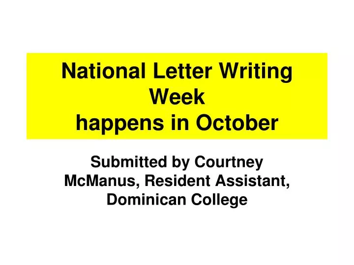 national letter writing week happens in october