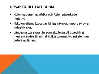 orsaker till fattigdom