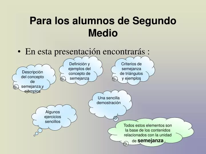 para los alumnos de segundo medio