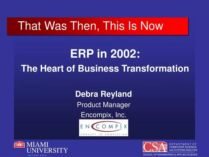 erp in 2002 the heart of business transformation