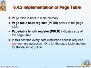 8 4 2 implementation of page table